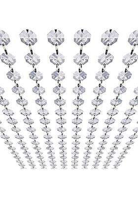 Kinhom 33Ft K9 Glass Crystal Garland Strands Hanging Chandelier Gem Bead Chain