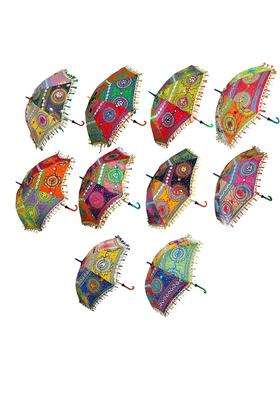 SM Creations Embroidery Work Decorative Wedding Umbrella Pc Useful for Party Decoration Home Decor Set of 10
