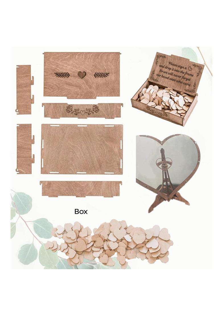 Styleheaven Heart Shaped Wedding Guest Book Drop Box Frame Party Decoration 80 Hearts - Indya