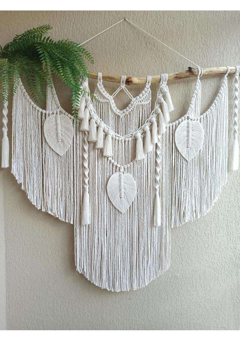 Zazza Home Decor Macrame Wall Hanging Wedding Decor Macrame Boho Wall Decor Fibre Big Cotton Boho Chic Wedding - Indya