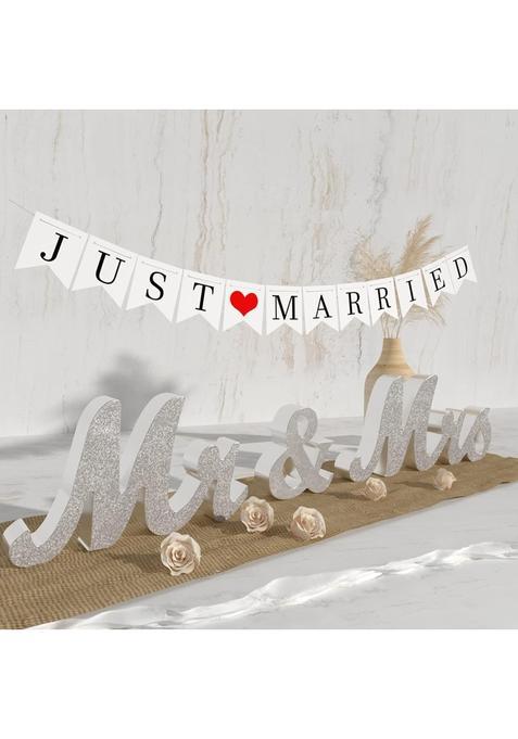 Viopvery Wedding Decorations Set Mr and Mrs Sign and Just Married Banner Perfect for Wedding Table Large