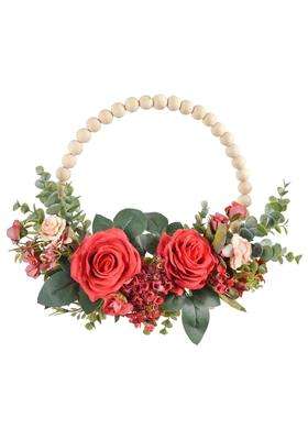 Heavenglow Flower Wreath for Door Window Hanging Garden Wedding Festival Decoration Red