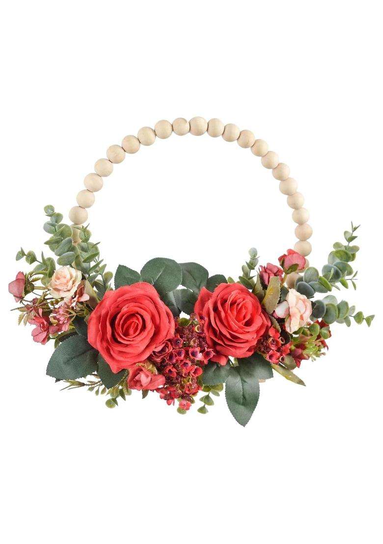 Heavenglow Flower Wreath for Door Window Hanging Garden Wedding Festival Decoration Red - Indya