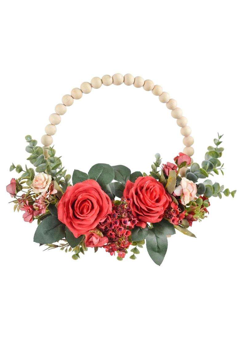 Heavenglow Flower Wreath for Door Window Hanging Garden Wedding Festival Decoration Red - Indya