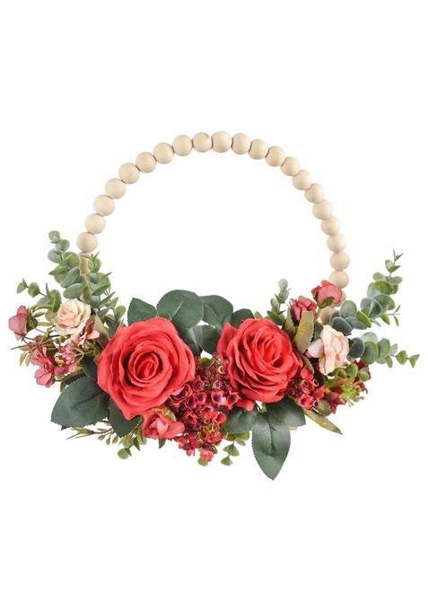 Heavenglow Flower Wreath for Door Window Hanging Garden Wedding Festival Decoration Red