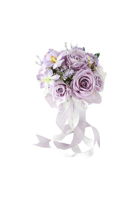 Multicolour Bridal Bouquet Lifelike Romantic Decoration for Bridesmaids Bride Style B