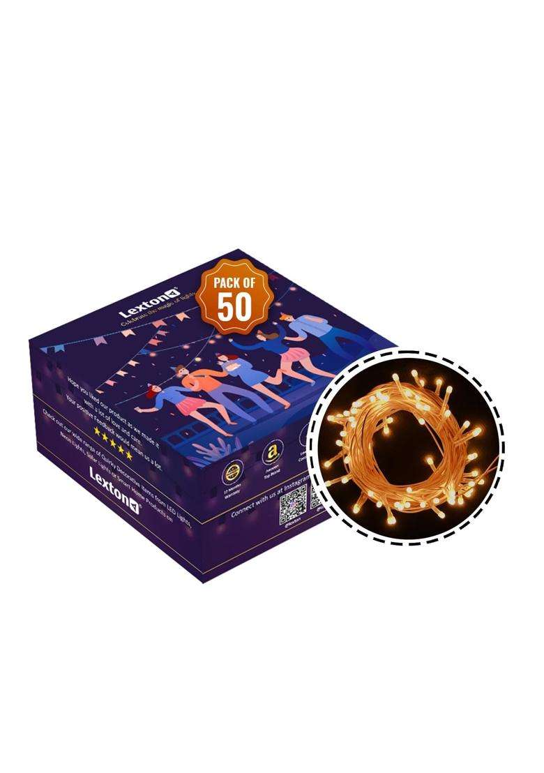 Lexton Yellow Lunar Decorative Fairy Light 75 Leds Pack of 50 - Indya