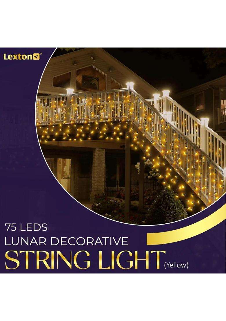 Lexton Yellow Lunar Decorative Fairy Light 75 Leds Pack of 50 - Indya