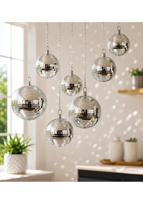 Dsara 12 Inch Disco Mirror Ball Premium Silver Hanging Reflective Party Ball for DJ Wedding Birthday