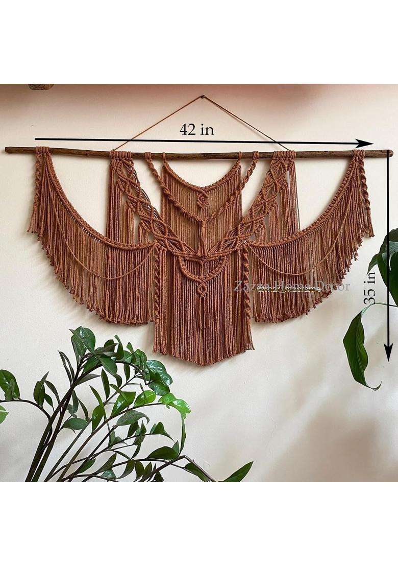 Zazza Home Decor Macrame Wall Hanging Wedding Decor Macrame Boho Wall Decor Fibre Big Cotton Boho Chic Wedding - Indya