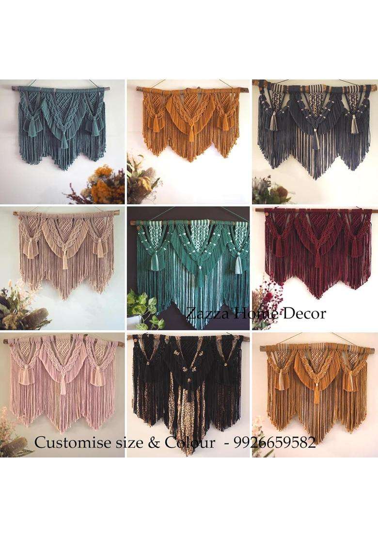 Zazza Home Decor Macrame Wall Hanging Wedding Decor Macrame Boho Wall Decor Fibre Big Cotton Boho Chic Wedding - Indya
