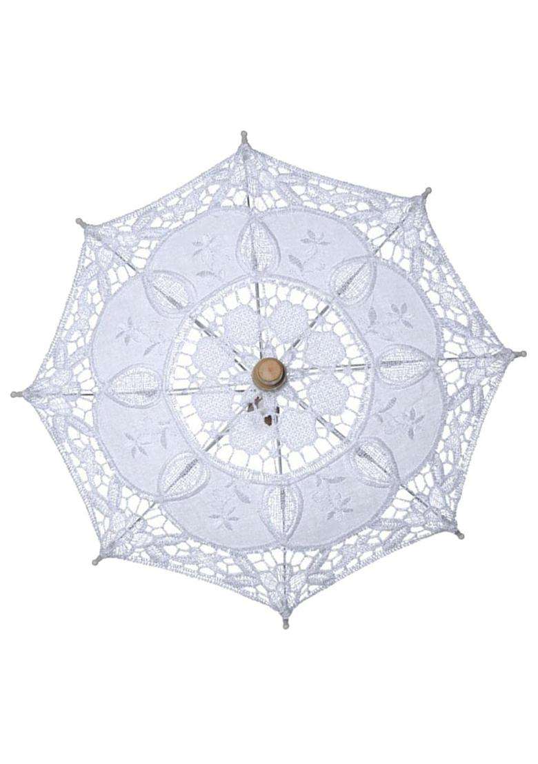 Elbme Floral Parasol Umbrella Decoration Wedding Bride Handmade Photography Prop S - Indya