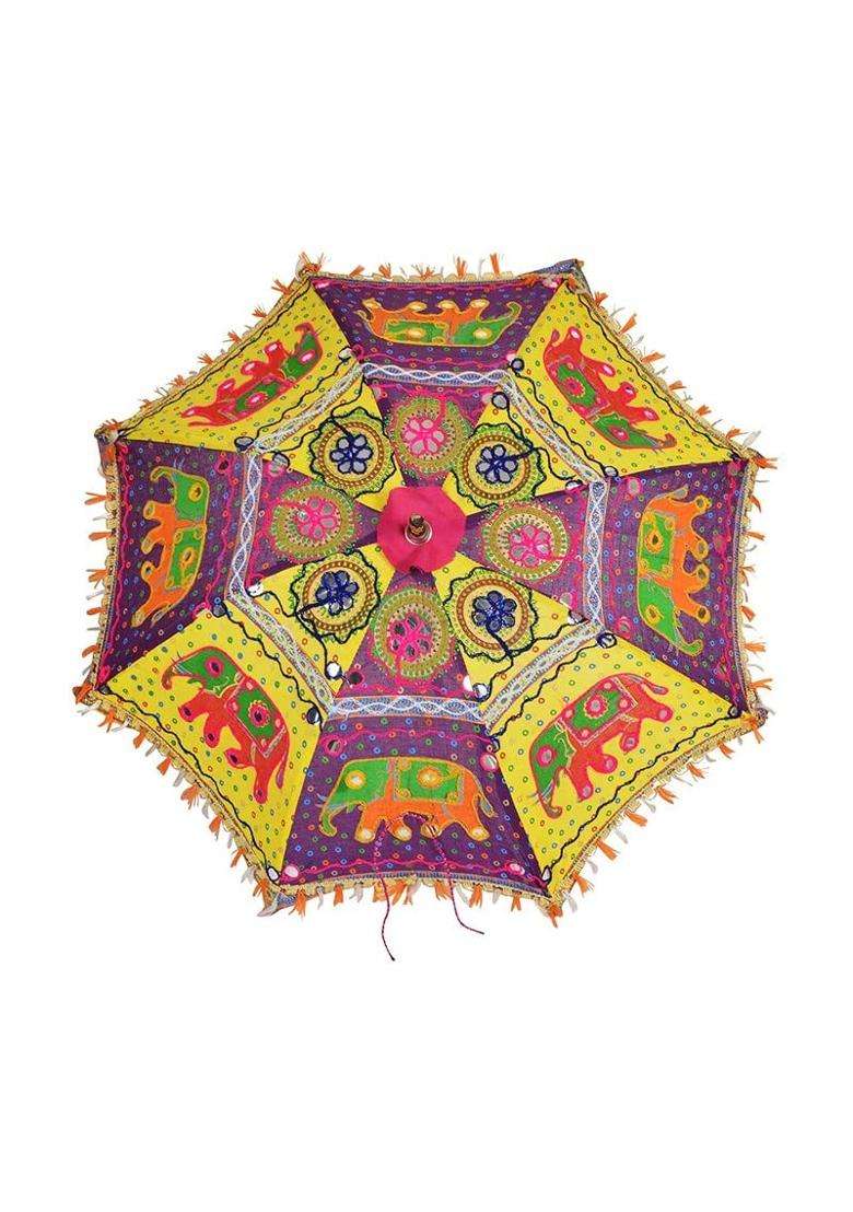 The SLR Embroidery Work Decorative Handmade Wedding Umbrella - Indya