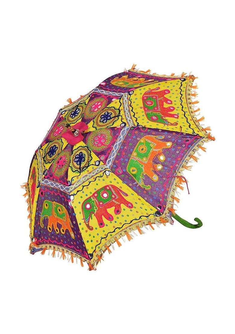 The SLR Embroidery Work Decorative Handmade Wedding Umbrella - Indya