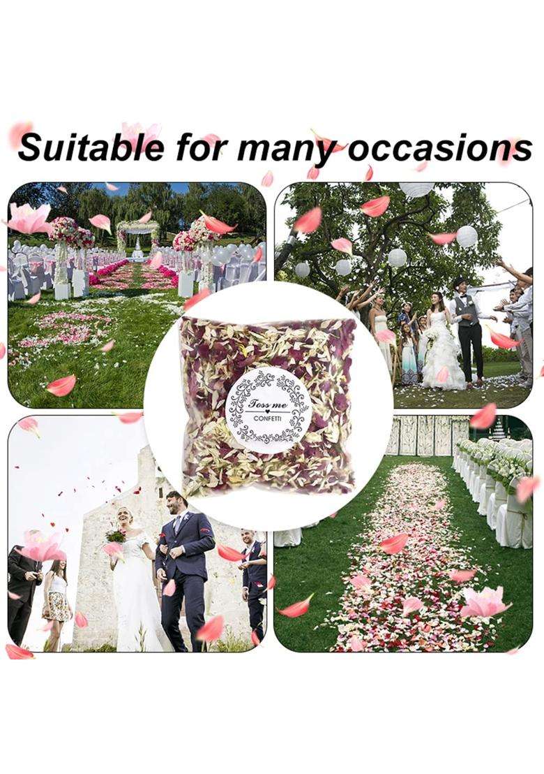 Homeemoh Party Confetti Natural Dried Flower Petals 12 Packs Biodegradable Confetti Real Rose Petals - Indya