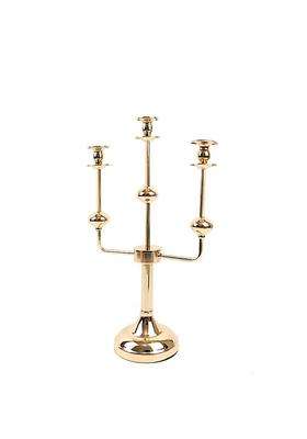 Balsacircle 20 in Gold 3 Arm Metal Candelabra Taper Candle Holder Centerpiece Wedding Party Events Reception