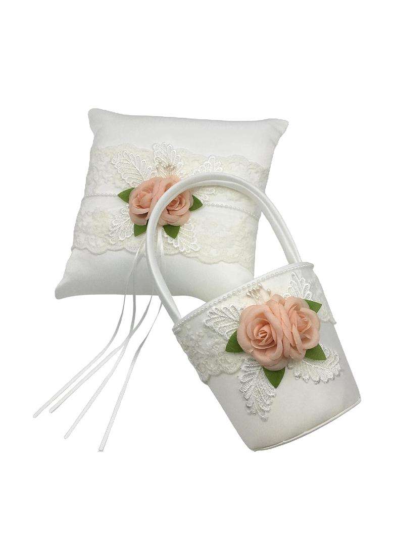 Atorse Wedding Ring Pillow Basket Set Bridal Ornament Wedding Decoration Supplies - Indya
