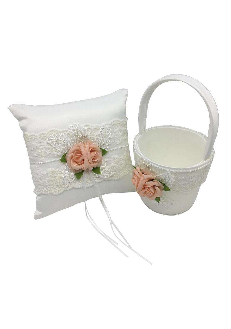 Atorse Wedding Ring Pillow Basket Set Bridal Ornament Wedding Decoration Supplies - Indya