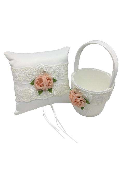 Atorse Wedding Ring Pillow Basket Set Bridal Ornament Wedding Decoration Supplies