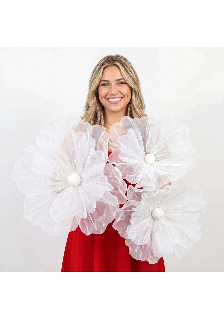 Norme 3 Pcs Giant Flowers for Decoration Poppy White - Indya
