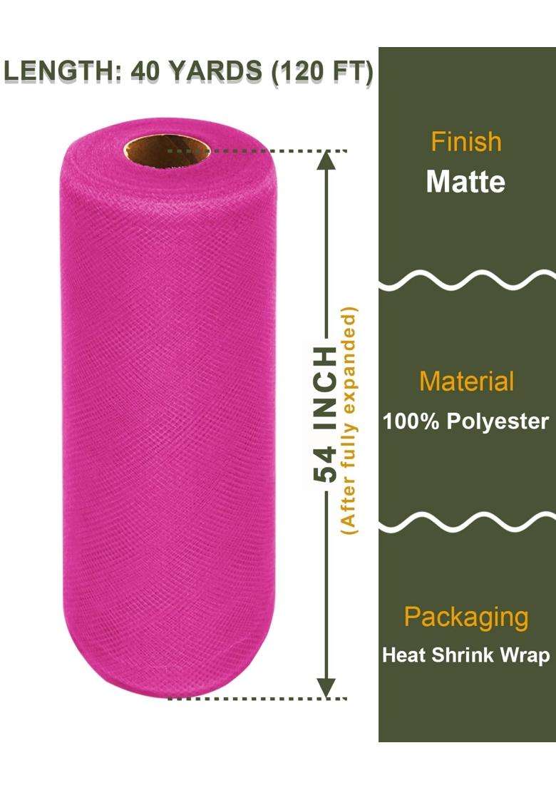 Migloria Tulle Fabric Roll 54 Inch by 40 Yards Sheer Fabric Netting Matte Mesh Bolt for DIY Wedding - Indya