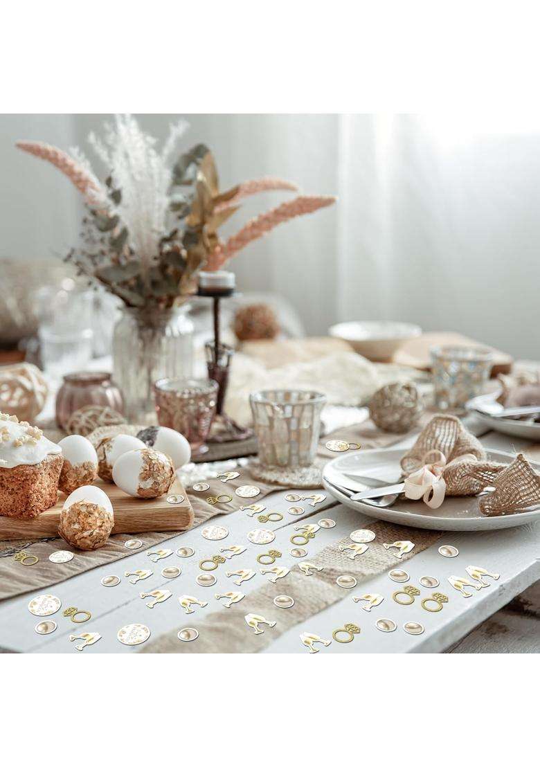 Fangleland 200Pcs Pearls and Prosecco Theme Bridal Shower Confetti - Indya