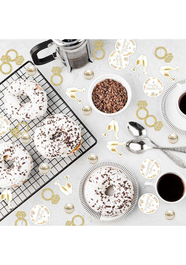 Fangleland 200Pcs Pearls and Prosecco Theme Bridal Shower Confetti - Indya