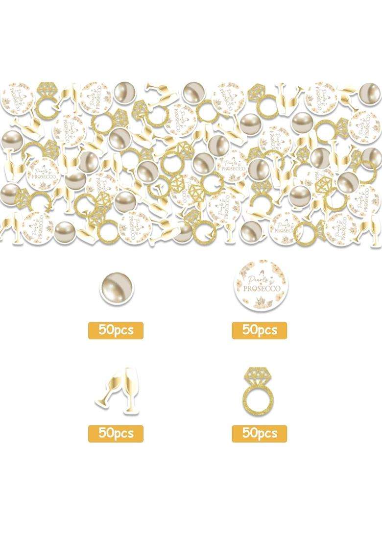 Fangleland 200Pcs Pearls and Prosecco Theme Bridal Shower Confetti - Indya