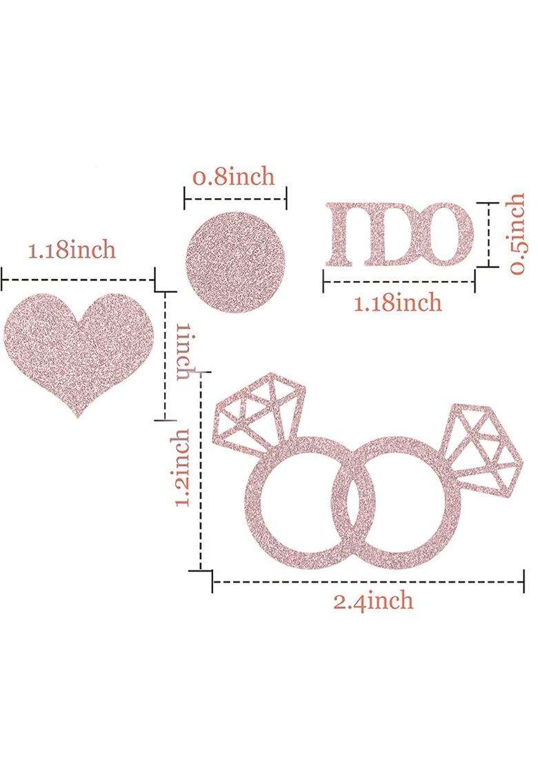 Delphinus Rose Wedding Table Confetti Bridal Shower Decorations Bride to Be Confetti Glittering Diamond Ring I - Indya