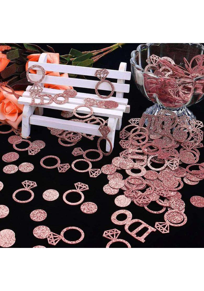 Delphinus Rose Wedding Table Confetti Bridal Shower Decorations Bride to Be Confetti Glittering Diamond Ring I - Indya