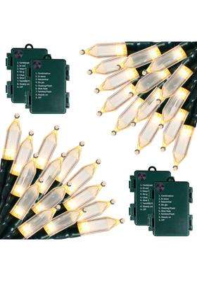 Brightown Battery Operated String Lights 4 Pack 8Feet 20Led Warm White