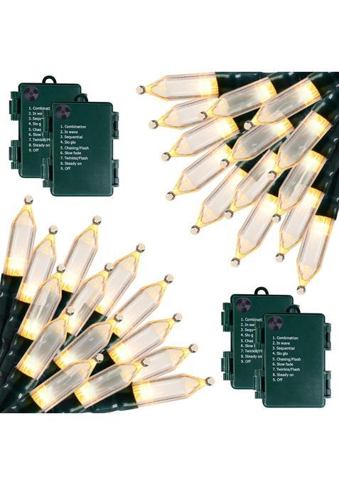 Brightown Battery Operated String Lights 4 Pack 8Feet 20Led Warm White