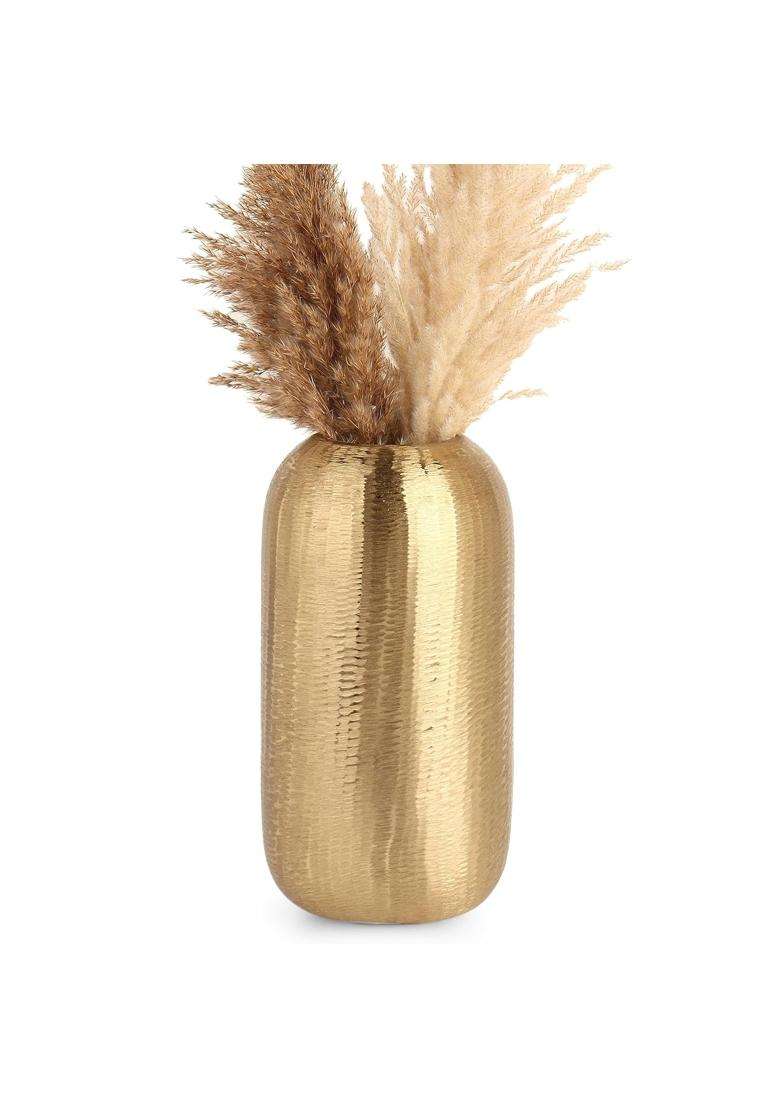 Dreamy Walls 12 Gold Metal Cylindrical Flower Vase for Centerpieces Table Accent Decor - Indya