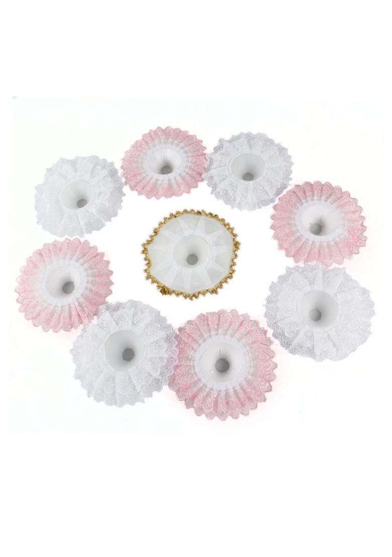 Gogogmee Lace Skirt Collar Bouquet Holder Lace Flower Decor Wedding Decorations for Tables Bridal Bouquet - Indya