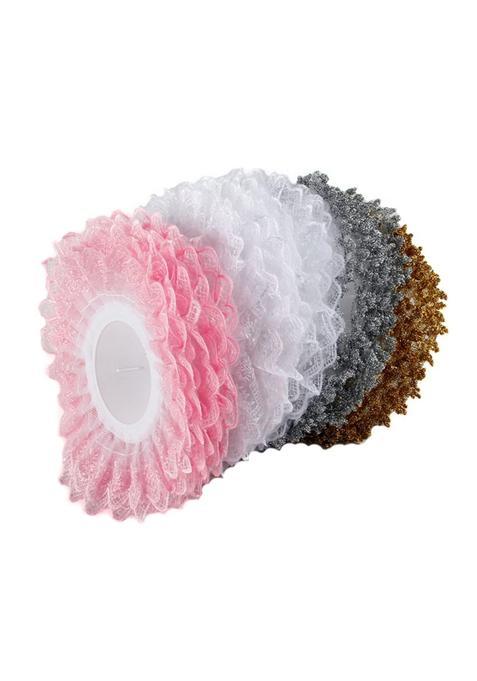 Gogogmee Lace Skirt Collar Bouquet Holder Lace Flower Decor Wedding Decorations for Tables Bridal Bouquet