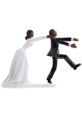 Parliky 1PC Creative Wedding Party Cake Resin Toppers Bride and Groom Figurines for Cake Decoration for Bridal