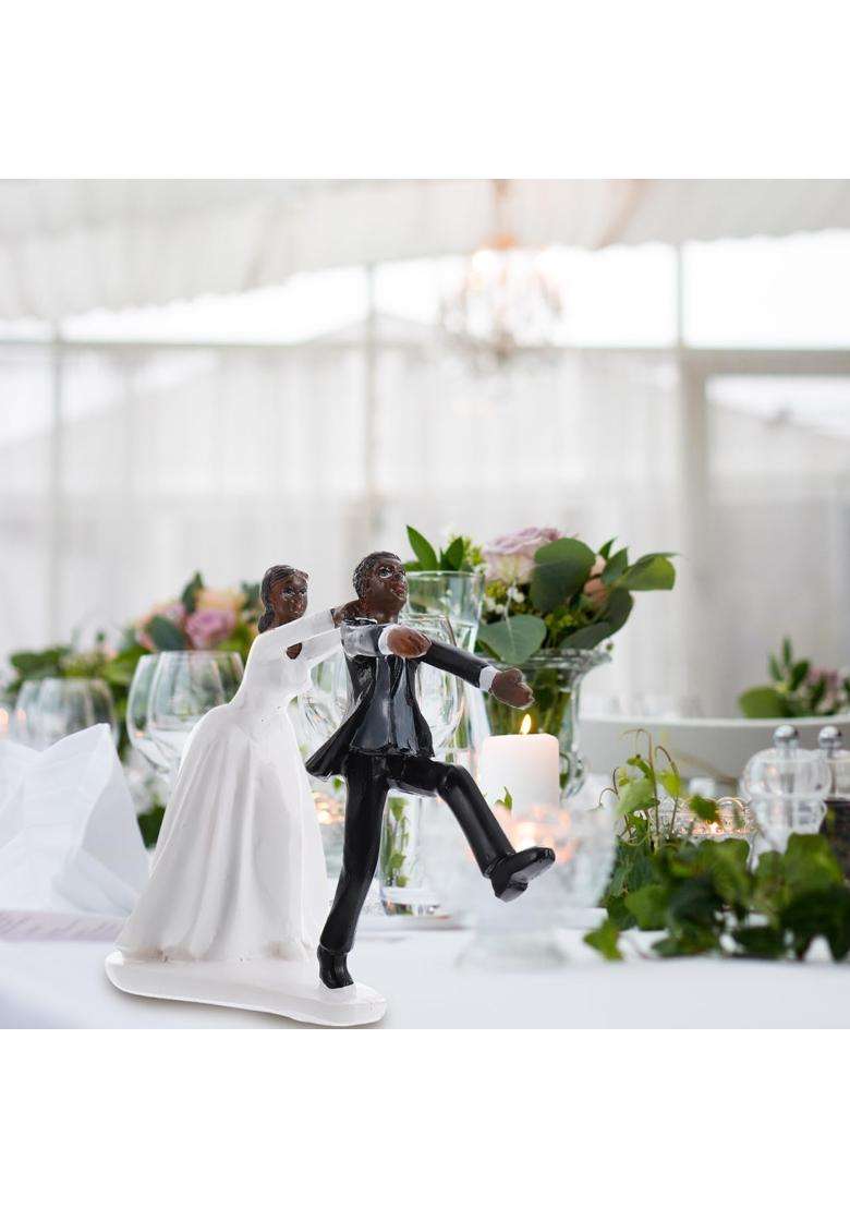 Parliky 1PC Creative Wedding Party Cake Resin Toppers Bride and Groom Figurines for Cake Decoration for Bridal - Indya