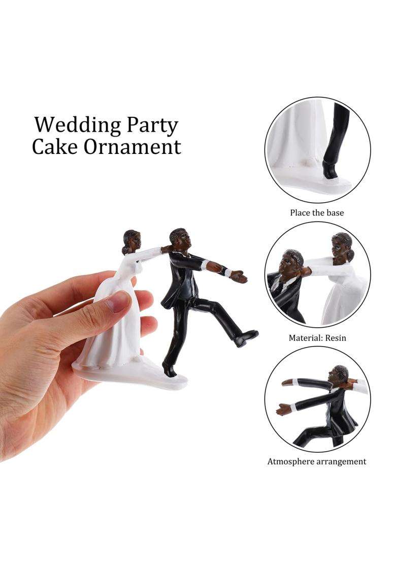 Parliky 1PC Creative Wedding Party Cake Resin Toppers Bride and Groom Figurines for Cake Decoration for Bridal - Indya