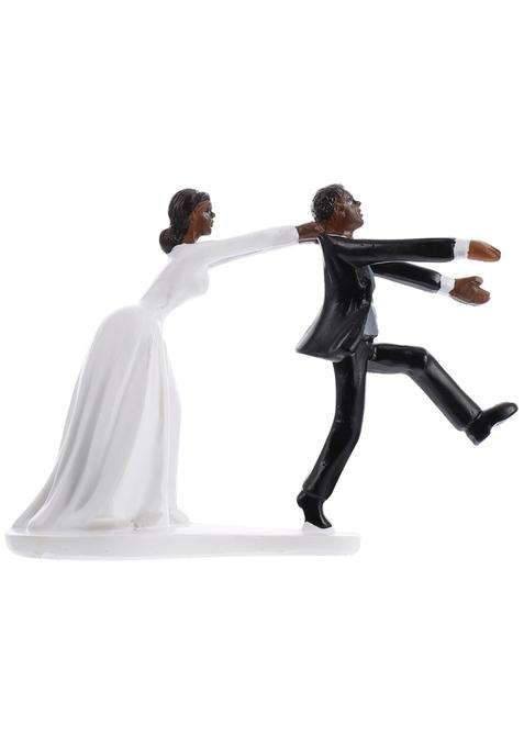 Parliky 1PC Creative Wedding Party Cake Resin Toppers Bride and Groom Figurines for Cake Decoration for Bridal