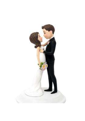 Dihtan Wedding Cake Toppers Bride and Groom 6 and Half X 4 Inch Hand Painted Cake Decorations Mr and Mrs