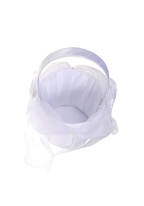 Toyandona Wedding Flower Girl Basket Lace Basket with Handle Wedding Ceremony Decoration Photo Props White
