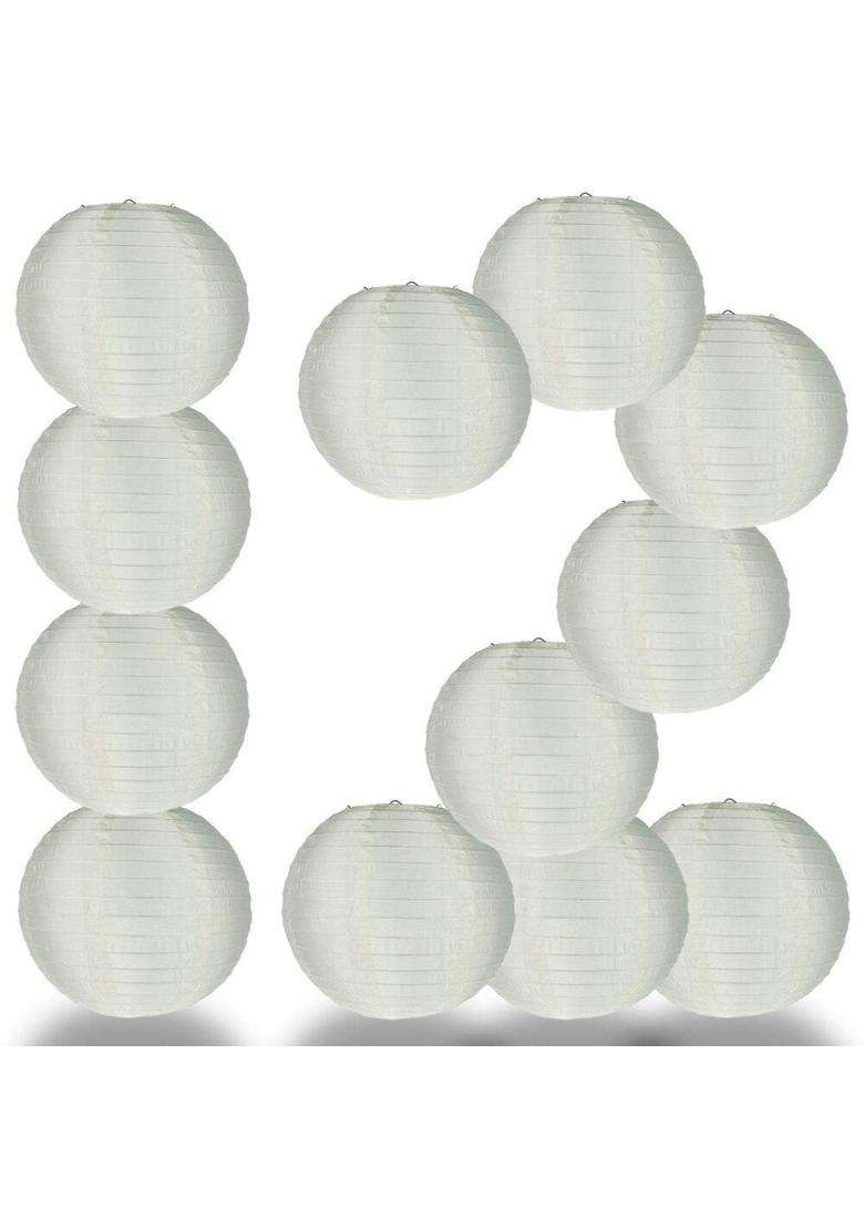 Lamps of India White 16 Inch Made of Waterproof Lantern Wedding Birthday Home Garden Bedroom Pack of 10 - Indya