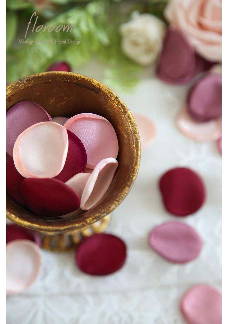 Floroom 300Pcs Silk Rose Petals Burgundy Maroon Flower Petals for Wedding Flower Girl Basket Aisle Scatter - Indya
