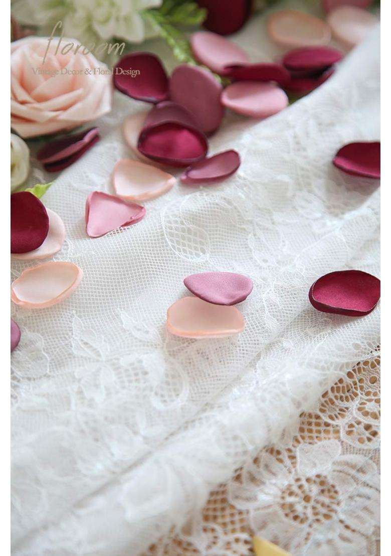Floroom 300Pcs Silk Rose Petals Burgundy Maroon Flower Petals for Wedding Flower Girl Basket Aisle Scatter - Indya