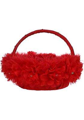 Taotenish Flower Girl Basket Feather Basket Wedding Ceremony Basket Romantic Wedding Flower Basket Ceremony