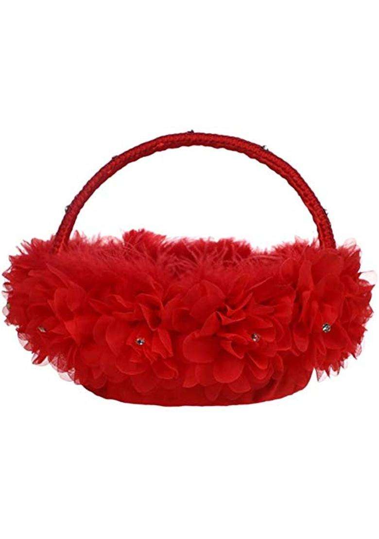 Taotenish Flower Girl Basket Feather Basket Wedding Ceremony Basket Romantic Wedding Flower Basket Ceremony - Indya