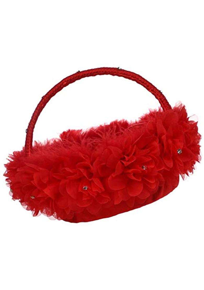 Taotenish Flower Girl Basket Feather Basket Wedding Ceremony Basket Romantic Wedding Flower Basket Ceremony - Indya