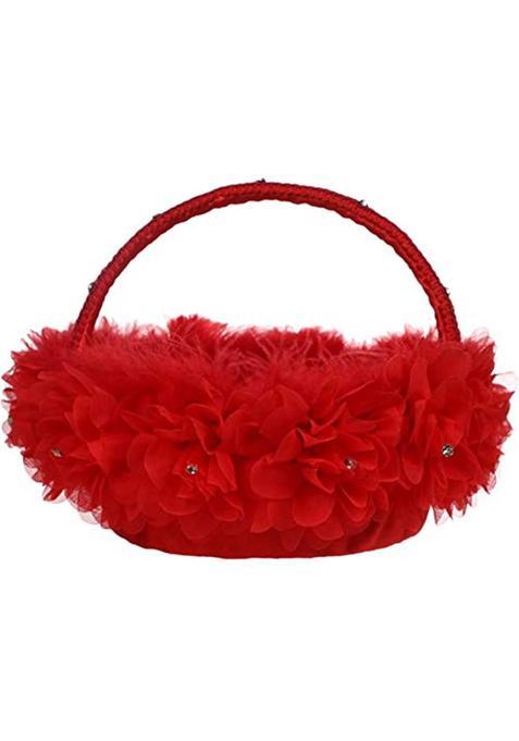 Taotenish Flower Girl Basket Feather Basket Wedding Ceremony Basket Romantic Wedding Flower Basket Ceremony