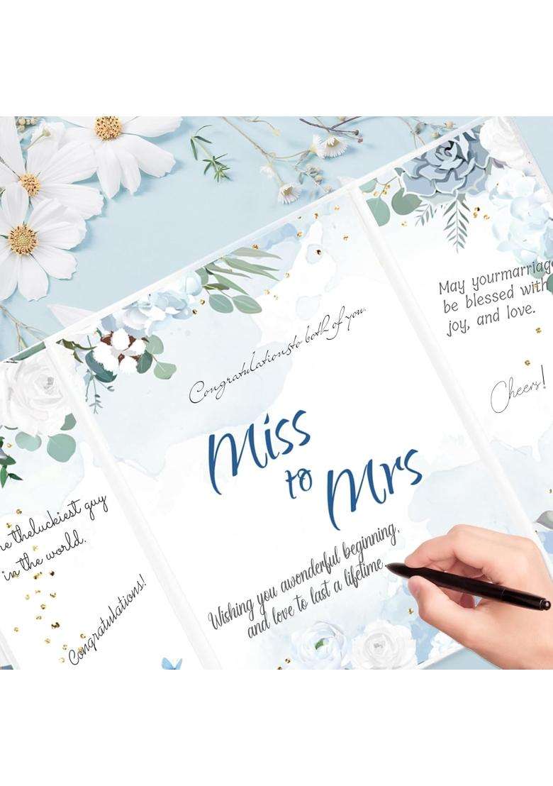 Teeloray Something Blue Before I Do Bridal Shower Decorations Wedding Guest Book Alternative Bride to Be - Indya