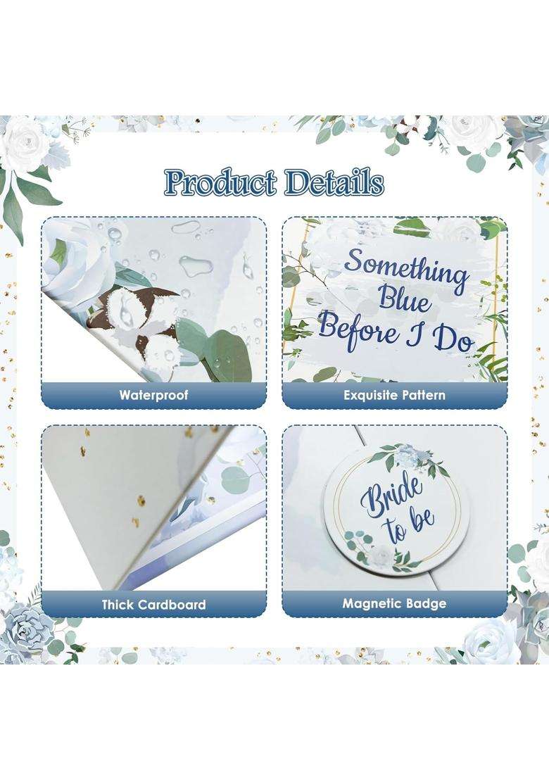 Teeloray Something Blue Before I Do Bridal Shower Decorations Wedding Guest Book Alternative Bride to Be - Indya
